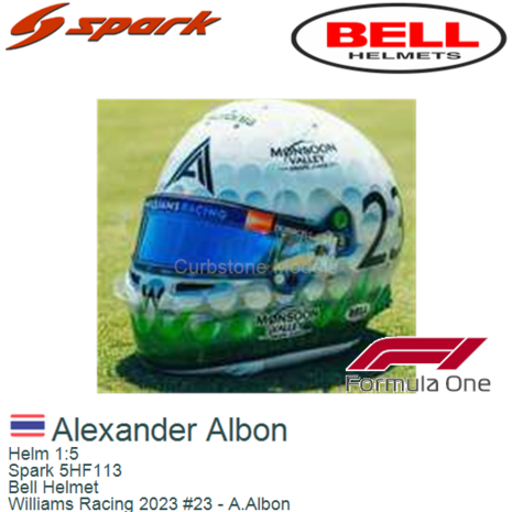 Helm 1:5 | Spark 5HF113 | Bell Helmet | Williams Racing 2023 #23 - A.Albon