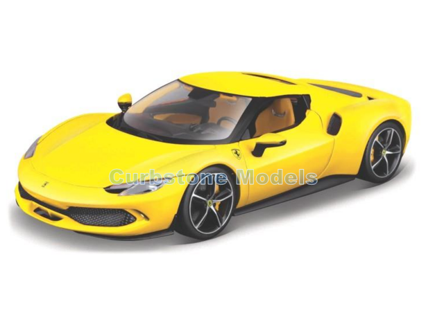 Modelauto 1:18 | Bburago 18-16018YELLOW | Ferrari 296 GTB Hybrid 380 HP V6 Yellow 2021