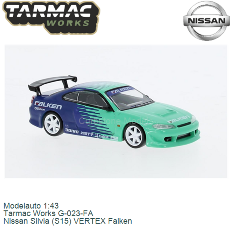 Modelauto 1:43 | Tarmac Works G-023-FA | Nissan Silvia (S15) VERTEX Falken