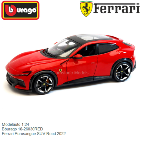 Modelauto 1:24 | Bburago 18-26030RED | Ferrari Purosangue SUV Rood 2022