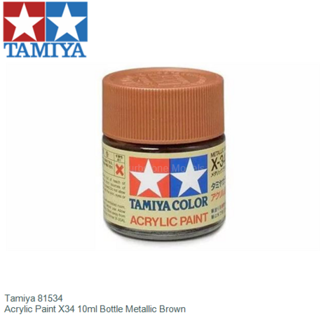  | Tamiya 81534 | Acrylic Paint X34 10ml Bottle Metallic Brown