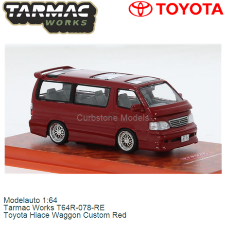 Modelauto 1:64 | Tarmac Works T64R-078-RE | Toyota Hiace Waggon Custom Red