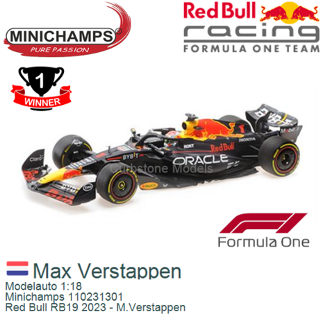 Modelauto 1:18 | Minichamps 110231301 | Red Bull RB19 2023 - M.Verstappen