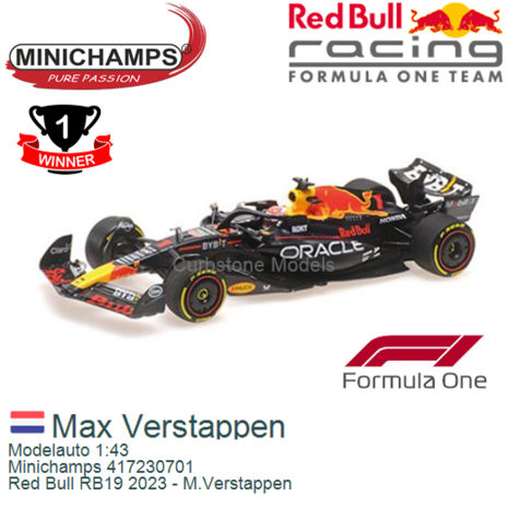 Modelauto 1:43 | Minichamps 417230701 | Red Bull RB19 2023 - M.Verstappen