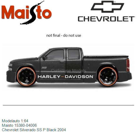 Modelauto 1:64 | Maisto 15380-04006 | Chevrolet Silverado SS P Black 2004