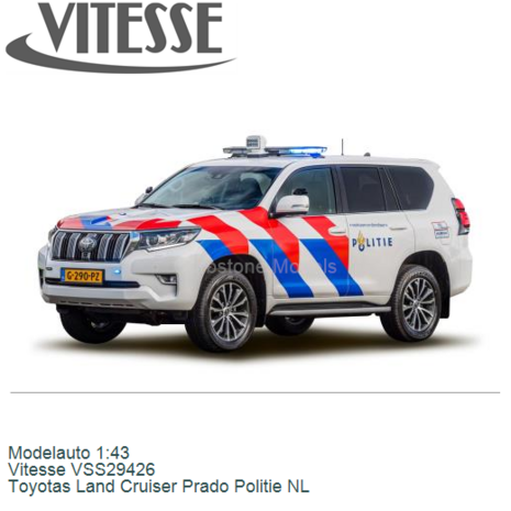 Modelauto 1:43 | Vitesse VSS29426 | Toyotas Land Cruiser Prado Politie NL