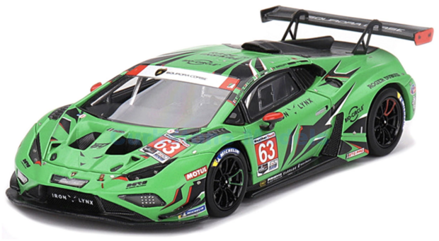 Modelauto 1:43 | TSM TSM430772 | Lamborghini Huracan GT3 EVO2 GTD | Iron Lynx 2023 #63 - R.Grosjean - M.Bortolotti - A.Caldarel