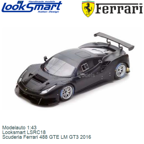 Modelauto 1:43 | Looksmart LSRC18 | Scuderia Ferrari 488 GTE LM GT3 2016