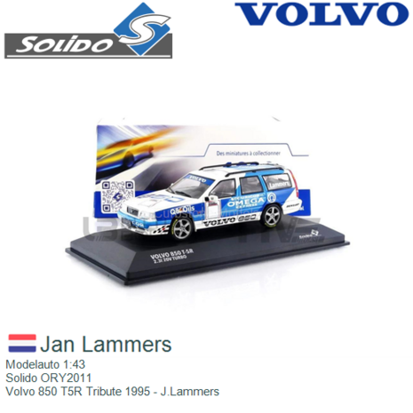 Modelauto 1:43 | Solido ORY2011 | Volvo 850 T5R Tribute 1995 - J.Lammers