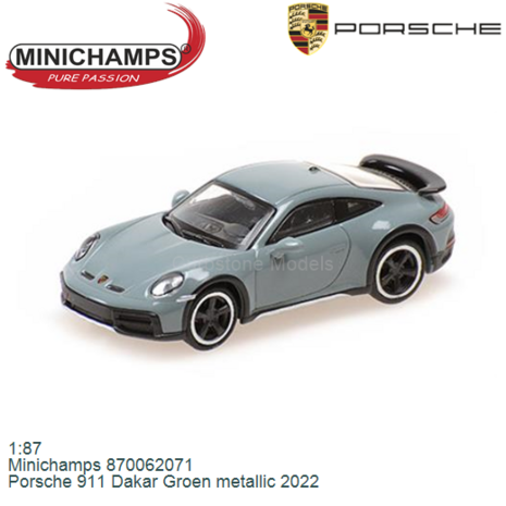 1:87 | Minichamps 870062071 | Porsche 911 Dakar Groen metallic 2022