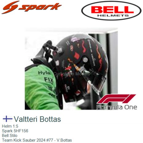 Helm 1:5 | Spark 5HF156 | Bell Stilo | Team Kick Sauber 2024 #77 - V.Bottas