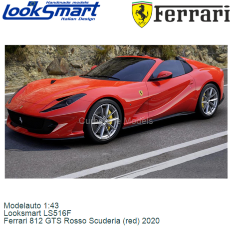 Modelauto 1:43 | Looksmart LS516F | Ferrari 812 GTS Rosso Scuderia (red) 2020