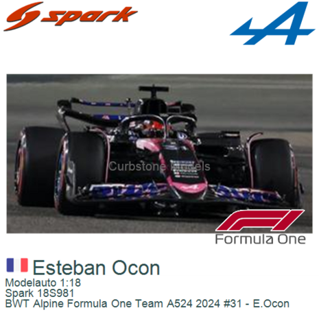 Modelauto 1:18 | Spark 18S981 | BWT Alpine Formula One Team A524 2024 #31 - E.Ocon