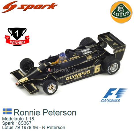 Modelauto 1:18 | Spark 18S367 | Lotus 79 1978 #6 - R.Peterson