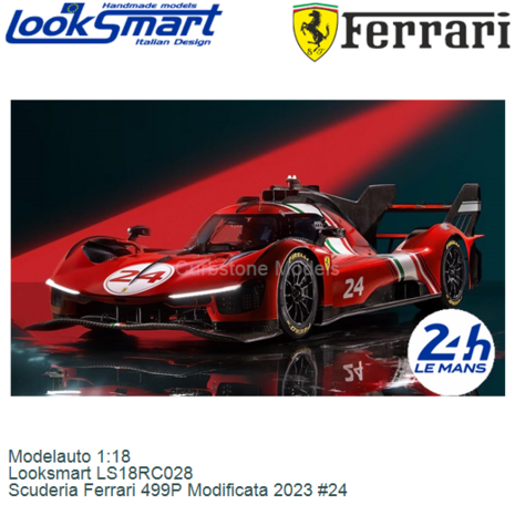 Modelauto 1:18 | Looksmart LS18RC028 | Scuderia Ferrari 499P Modificata 2023 #24