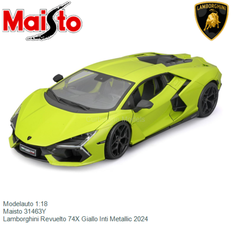 Modelauto 1:18 | Maisto 31463Y | Lamborghini Revuelto 74X Giallo Inti Metallic 2024