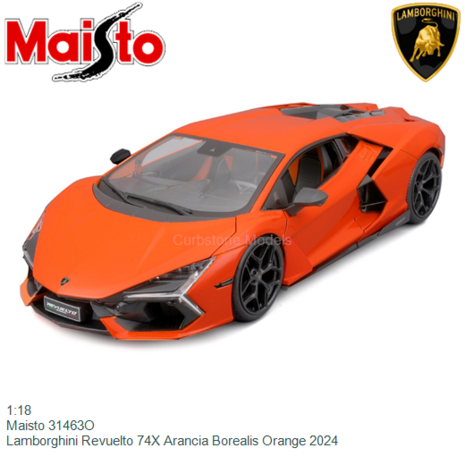 1:18 | Maisto 31463O | Lamborghini Revuelto 74X Arancia Borealis Orange 2024