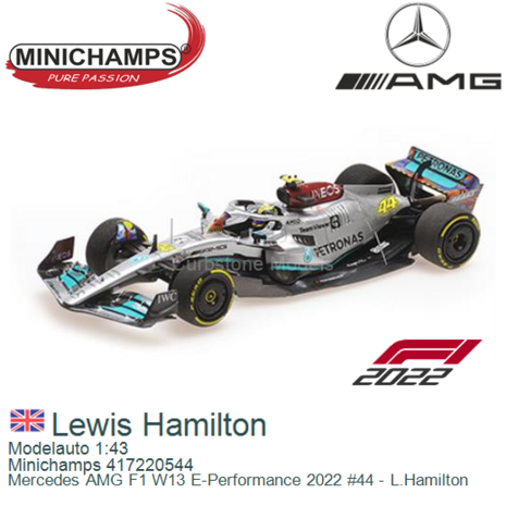 Modelauto 1:43 | Minichamps 417220544 | Mercedes AMG F1 W13 E-Performance 2022 #44 - L.Hamilton