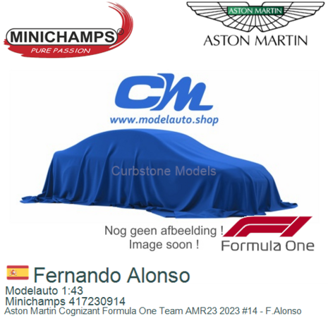 Modelauto 1:43 | Minichamps 417230914 | Aston Martin Cognizant Formula One Team AMR23 2023 #14 - F.Alonso