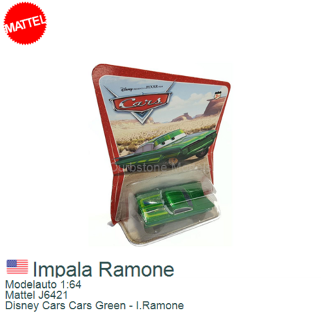 Modelauto 1:64 | Mattel J6421 | Disney Cars Cars Green - I.Ramone