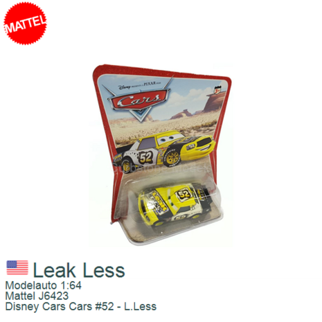 Modelauto 1:64 | Mattel J6423 | Disney Cars Cars #52 - L.Less