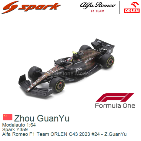 Modelauto 1:64 | Spark Y359 | Alfa Romeo F1 Team ORLEN C43 2023 #24 - Z.GuanYu