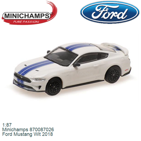 1:87 | Minichamps 870087026 | Ford Mustang Wit 2018