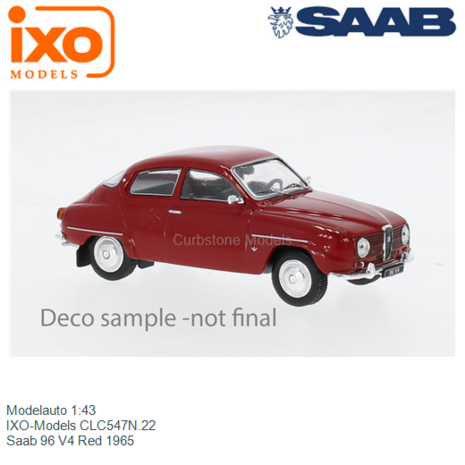 Modelauto 1:43 | IXO-Models CLC547N.22 | Saab 96 V4 Red 1965