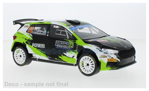 Modelauto 1:18 | IXO-Models 18RMC155A.22 | Skoda Fabia Rally2 2023 #23 - E.Edmondson - O.Solberg