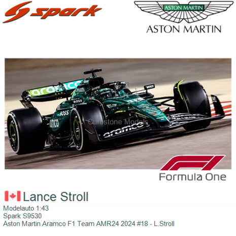 Modelauto 1:43 | Spark S9530 | Aston Martin Aramco F1 Team AMR24 2024 #18 - L.Stroll