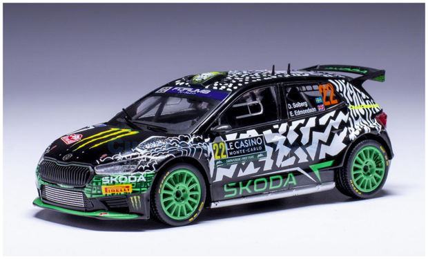 Modelauto 1:43 | IXO-Models RAM918.22 | Skoda Fabia Rally2 2024 #22 - E.Edmondson - O.Solberg