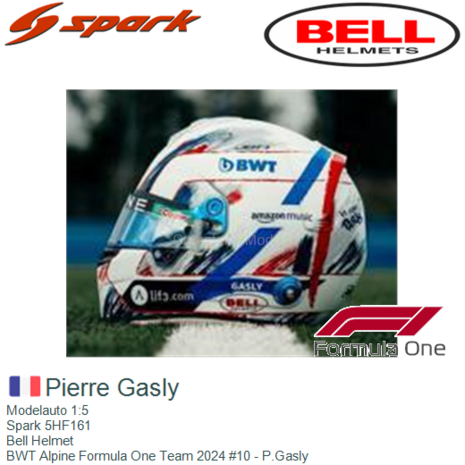 Modelauto 1:5 | Spark 5HF161 | Bell Helmet | BWT Alpine Formula One Team 2024 #10 - P.Gasly