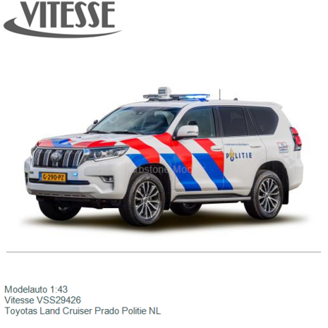 Modelauto 1:43 | Vitesse VSS29426 | Toyotas Land Cruiser Prado Politie NL