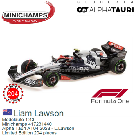 Modelauto 1:43 | Minichamps 417231440 | Alpha Tauri AT04 2023 - L.Lawson