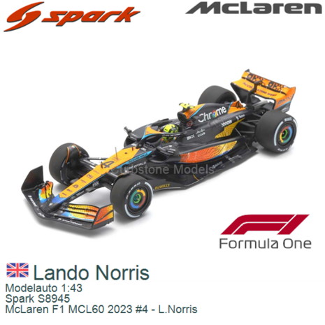 Modelauto 1:43 | Spark S8945 | McLaren F1 MCL60 2023 #4 - L.Norris