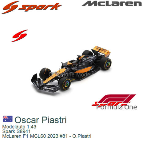 Modelauto 1:43 | Spark S8941 | McLaren F1 MCL60 2023 #81 - O.Piastri