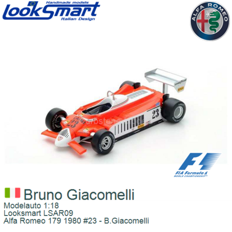 Modelauto 1:18 | Looksmart LSAR09 | Alfa Romeo 179 1980 #23 - B.Giacomelli