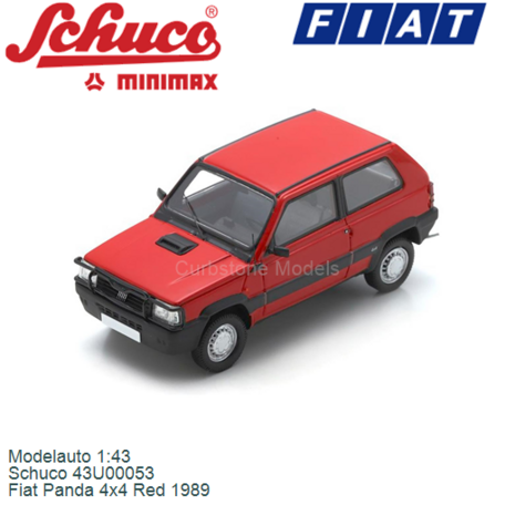 Modelauto 1:43 | Schuco 43U00053 | Fiat Panda 4x4 Red 1989