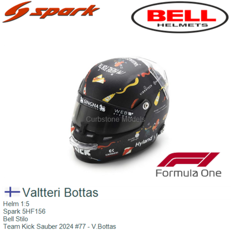 Helm 1:5 | Spark 5HF156 | Bell Stilo | Team Kick Sauber 2024 #77 - V.Bottas