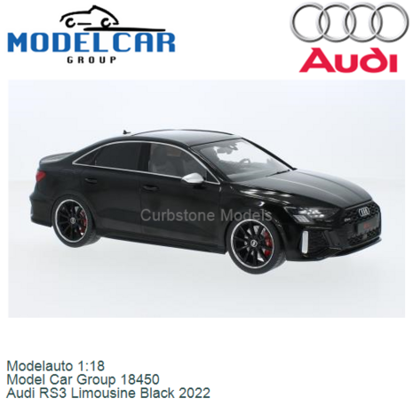 Modelauto 1:18 | Model Car Group 18450 | Audi RS3 Limousine Black 2022