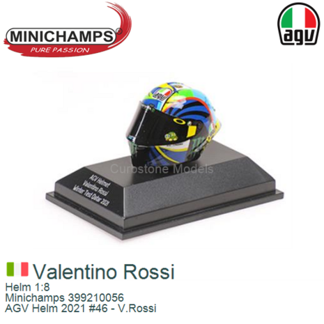 Helm 1:8 | Minichamps 399210056 | AGV Helm 2021 #46 - V.Rossi