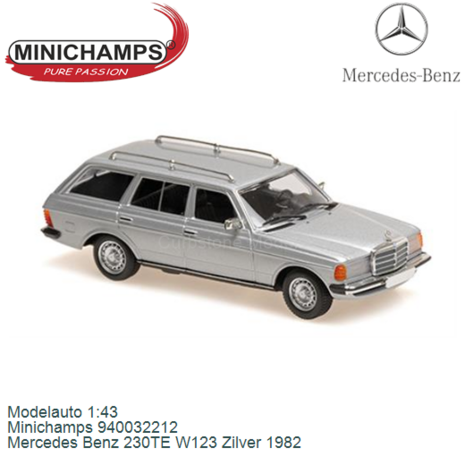 Modelauto 1:43 | Minichamps 940032212 | Mercedes Benz 230TE W123 Zilver 1982