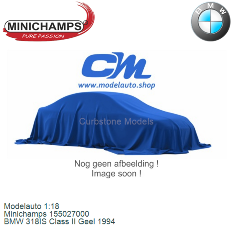 Modelauto 1:18 | Minichamps 155027000 | BMW 318IS Class II Geel 1994