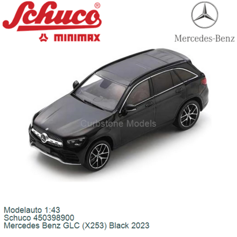 Modelauto 1:43 | Schuco 450398900 | Mercedes Benz GLC (X253) Black 2023