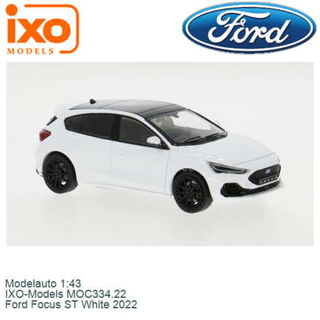 Modelauto 1:43 | IXO-Models MOC334.22 | Ford Focus ST White 2022