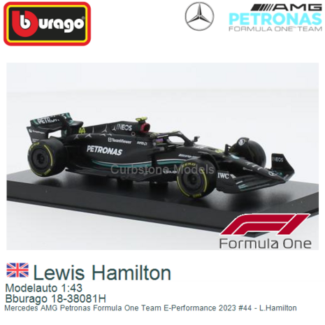 Modelauto 1:43 | Bburago 18-38081H | Mercedes AMG Petronas Formula One Team E-Performance 2023 #44 - L.Hamilton