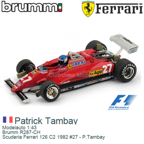 Modelauto 1:43 | Brumm R287-CH | Scuderia Ferrari 126 C2 1982 #27 - P.Tambay