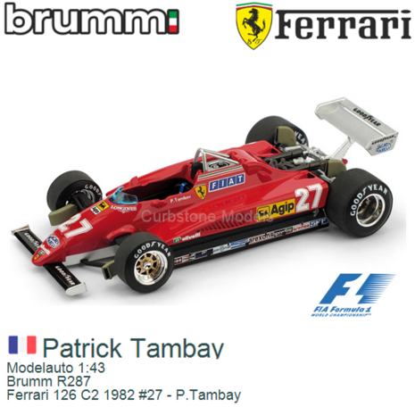 Modelauto 1:43 | Brumm R287 | Ferrari 126 C2 1982 #27 - P.Tambay