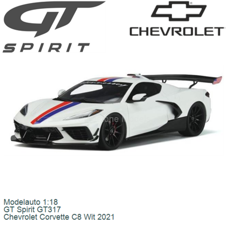 Modelauto 1:18 | GT Spirit GT317 | Chevrolet Corvette C8 Wit 2021