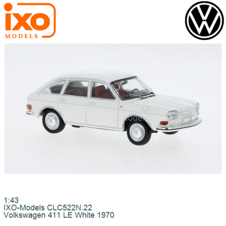 1:43 | IXO-Models CLC522N.22 | Volkswagen 411 LE White 1970